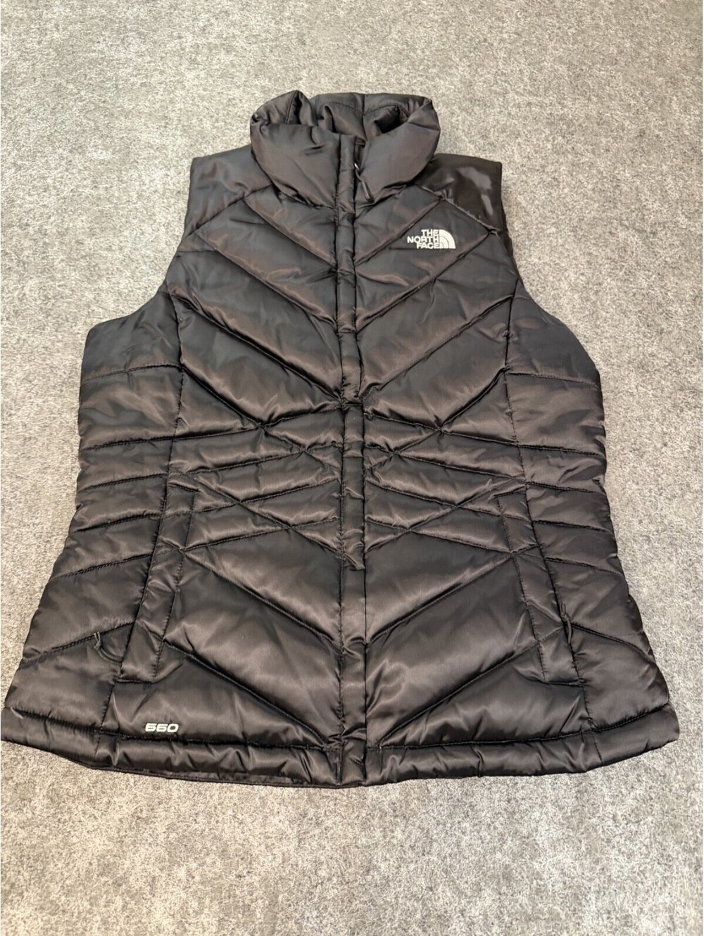 The North Face Puffer Vest Women's Medium Black Aconcagua 550 Fill Goose Down